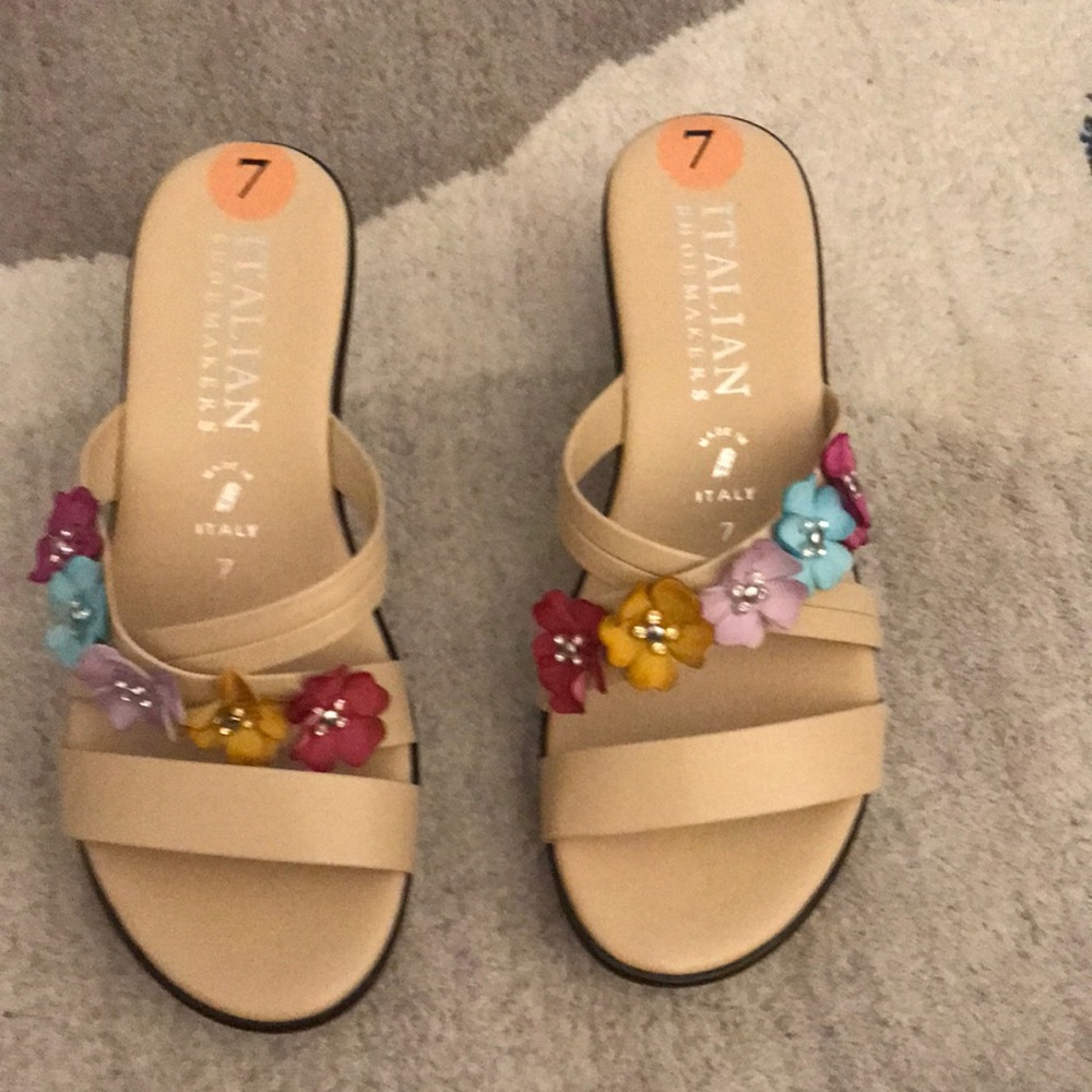 Italian Shoemakers Floral Sandals